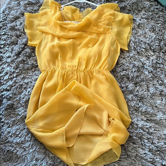 3.1 Phillip Lim French Knot Embellished Yellow Silk Mini Dress - Picture 5 of 7